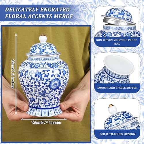 Small Blue Ceramic Cremation Urn for Adult Ashes