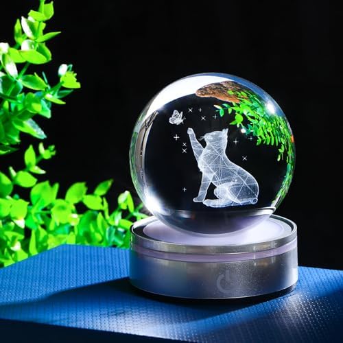 3D Crystal Cat Ball - Home Decor Night Light for Her Him