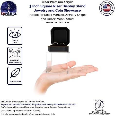 Clear Acrylic Riser Display Table 3 Inch Square for Merchandise