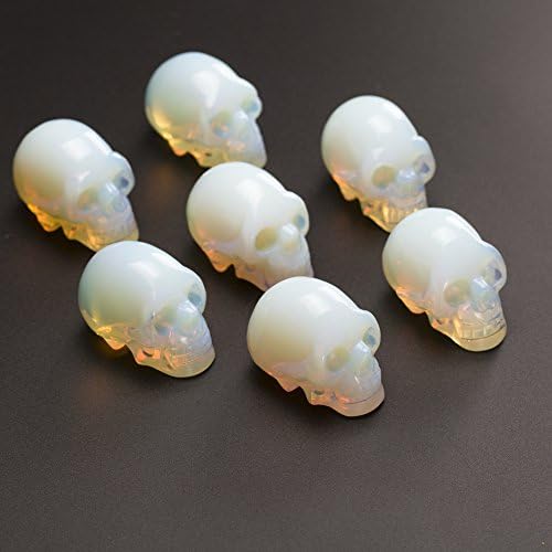20 Inch Natural Carved Skull Crystal Reiki Healing Stone Statue