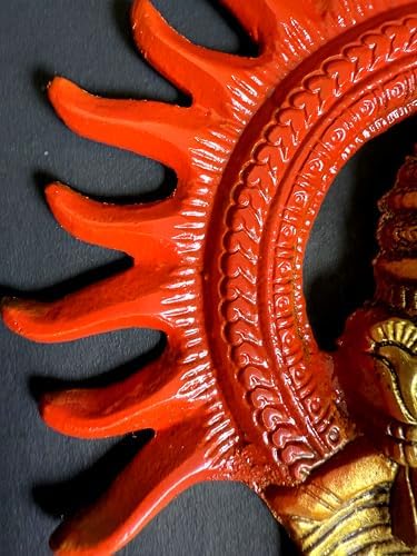 Ganesha Wall Hanging Decor 8 Inch Brass Sculpture