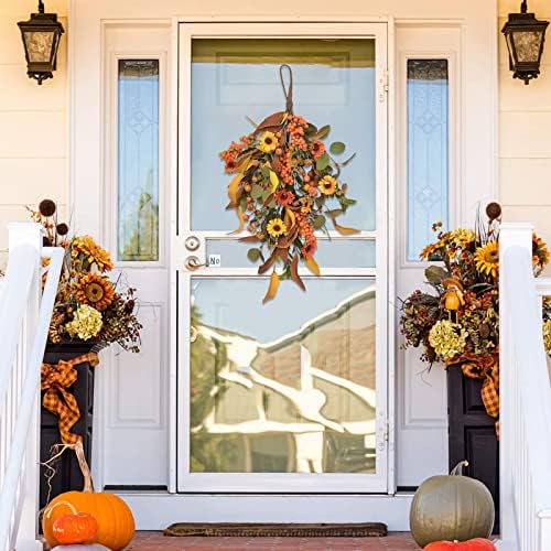 Fall Harvest Teardrop Swag Artificial Autumn Decor