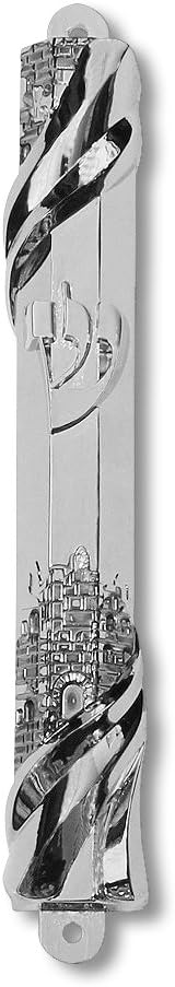 My Daily Styles Mezuzah Case - Metal Silver-Tone Jewish Blessing Home Decor