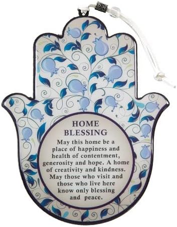 Epoxy Hamsa Wall Hanging with Purple Pomegranates Motif