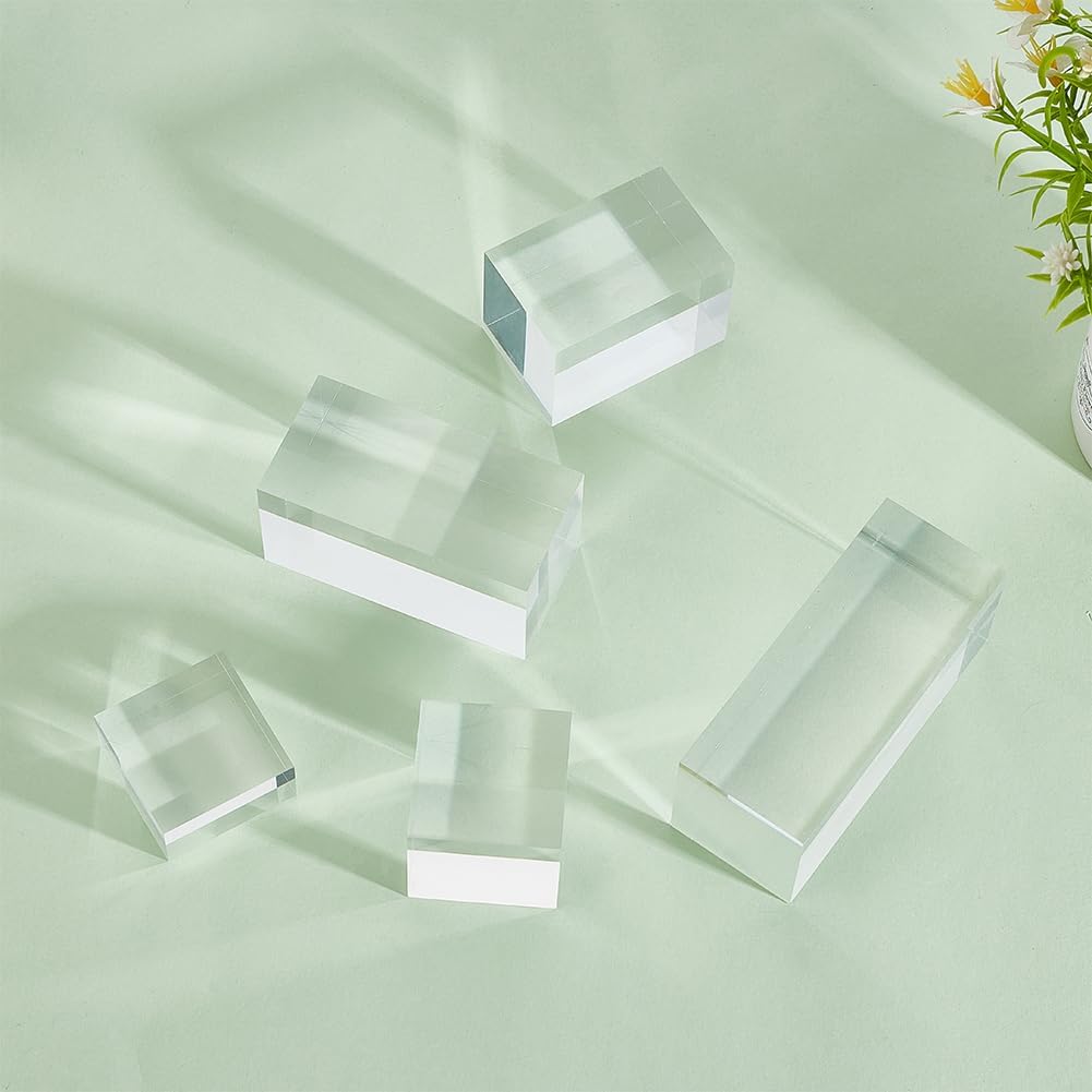 BENECREAT 5Pcs Acrylic Cube Display Stand