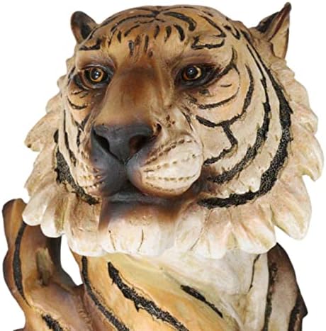 Ebros Gift Faux Wood Bengal Tiger Bust Statue 11 Inch Tall Decorative Figurine