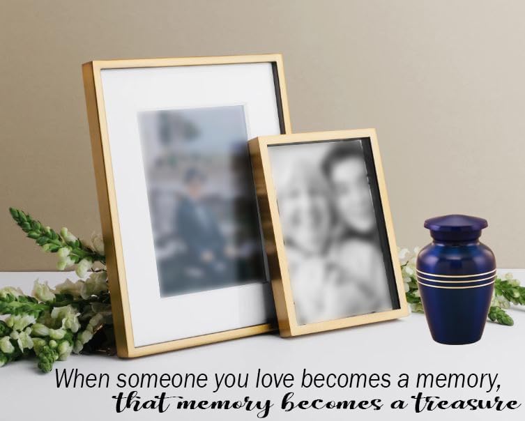 Immortal Memories Serenity Mini Urn for Ashes - Cobalt Blue Velvet Bag