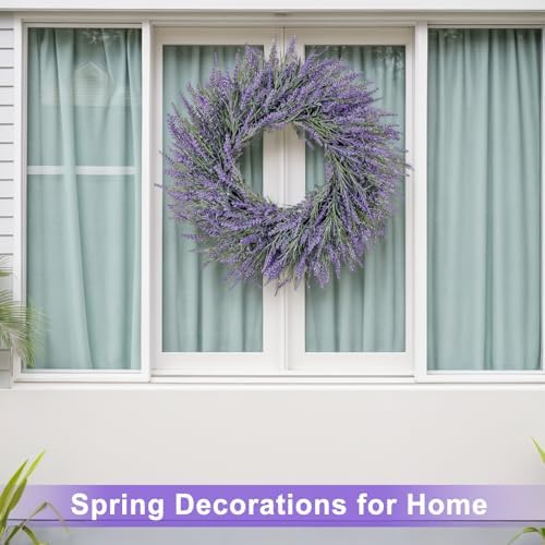 26 Inch Lavender Wreath for Front Door Home Decor