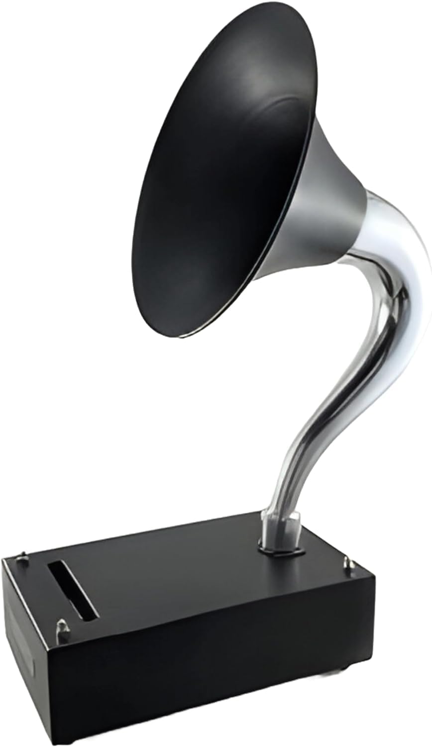 Decorative Nostalgia Acoustic Gramophone Speaker for Smartphones Chrome Black