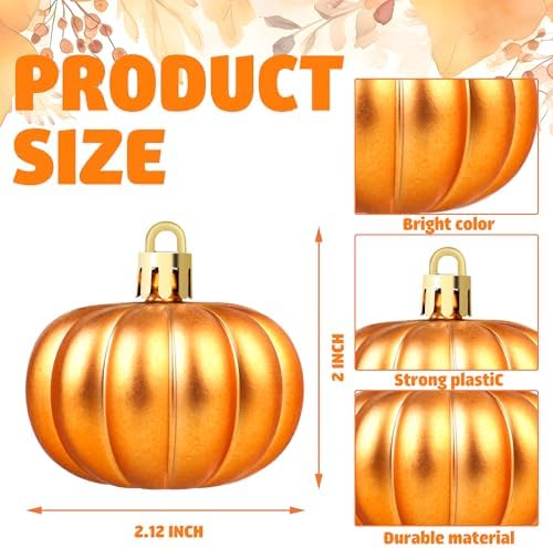 12 Pcs Pumpkin Hanging Ornaments for Fall Thanksgiving Christmas Decor