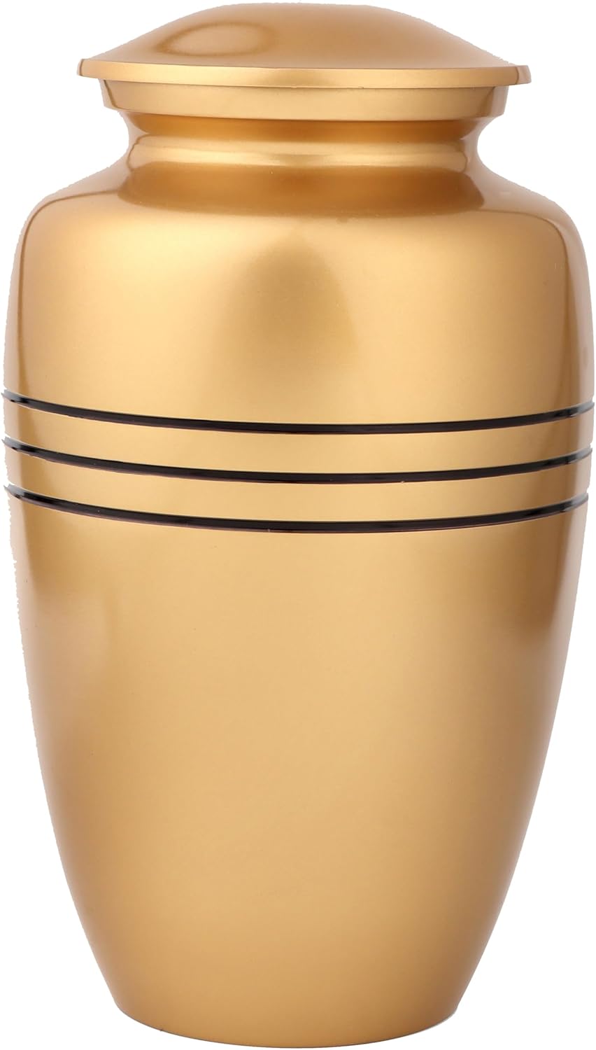 11 Inch Gold Black Cremation Urn for Adult
