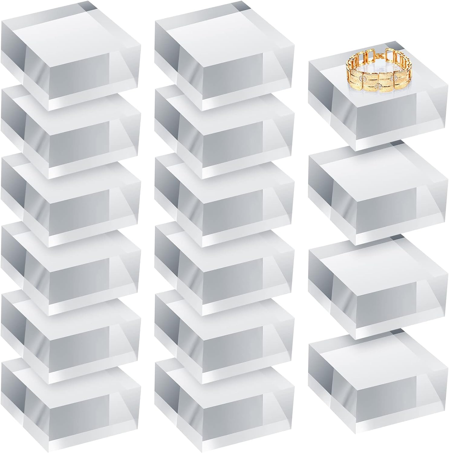 Clear Acrylic Display Blocks Jewelry Showcase Stand