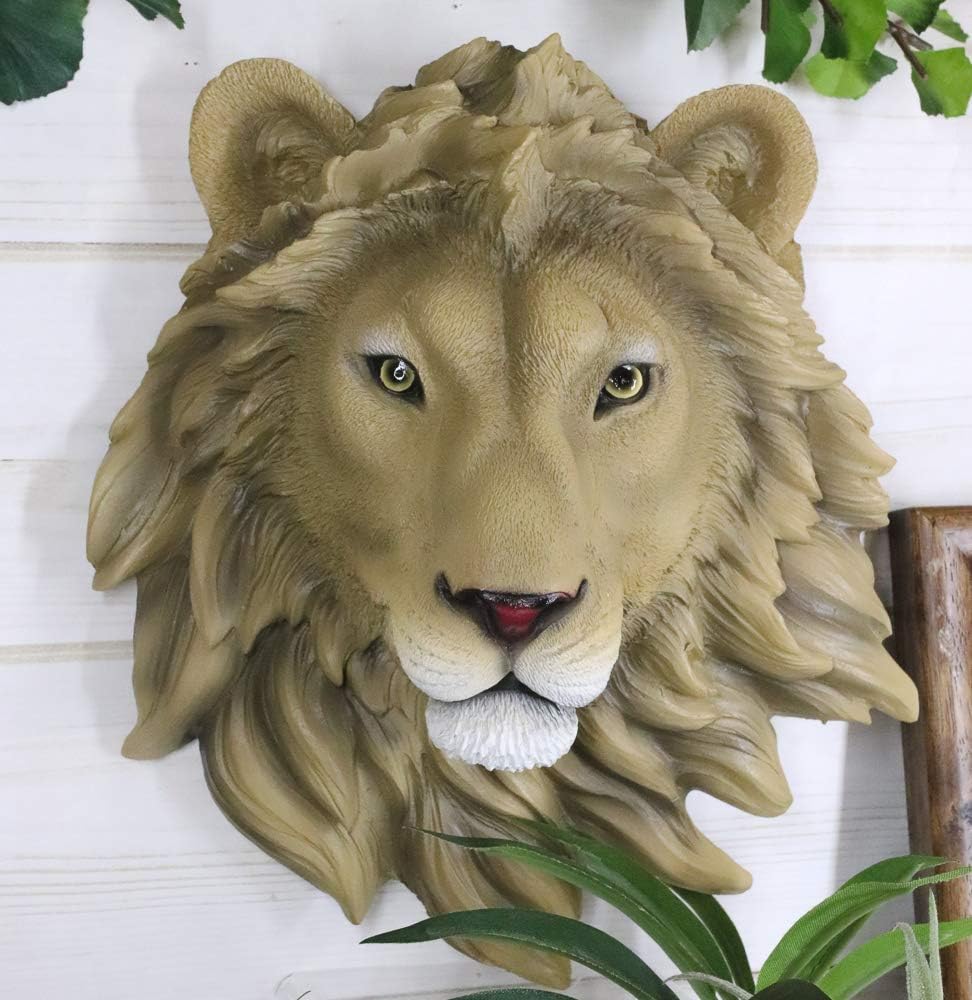 Ebros Simba Safari King Of The Jungle Lion Head Wall Decor Plaque 925Tall