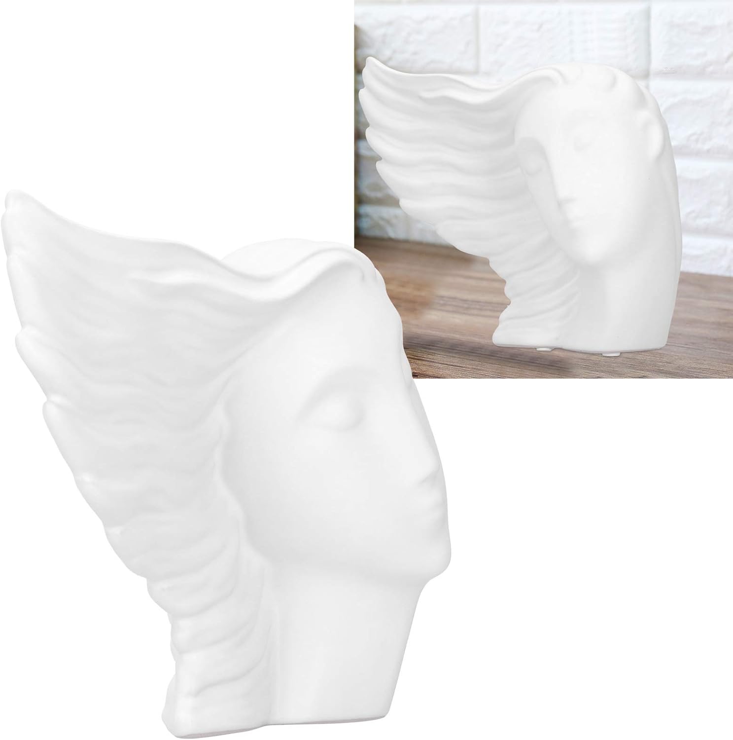 Women Head Sculpture Ceramic Art for Home Office Decoration