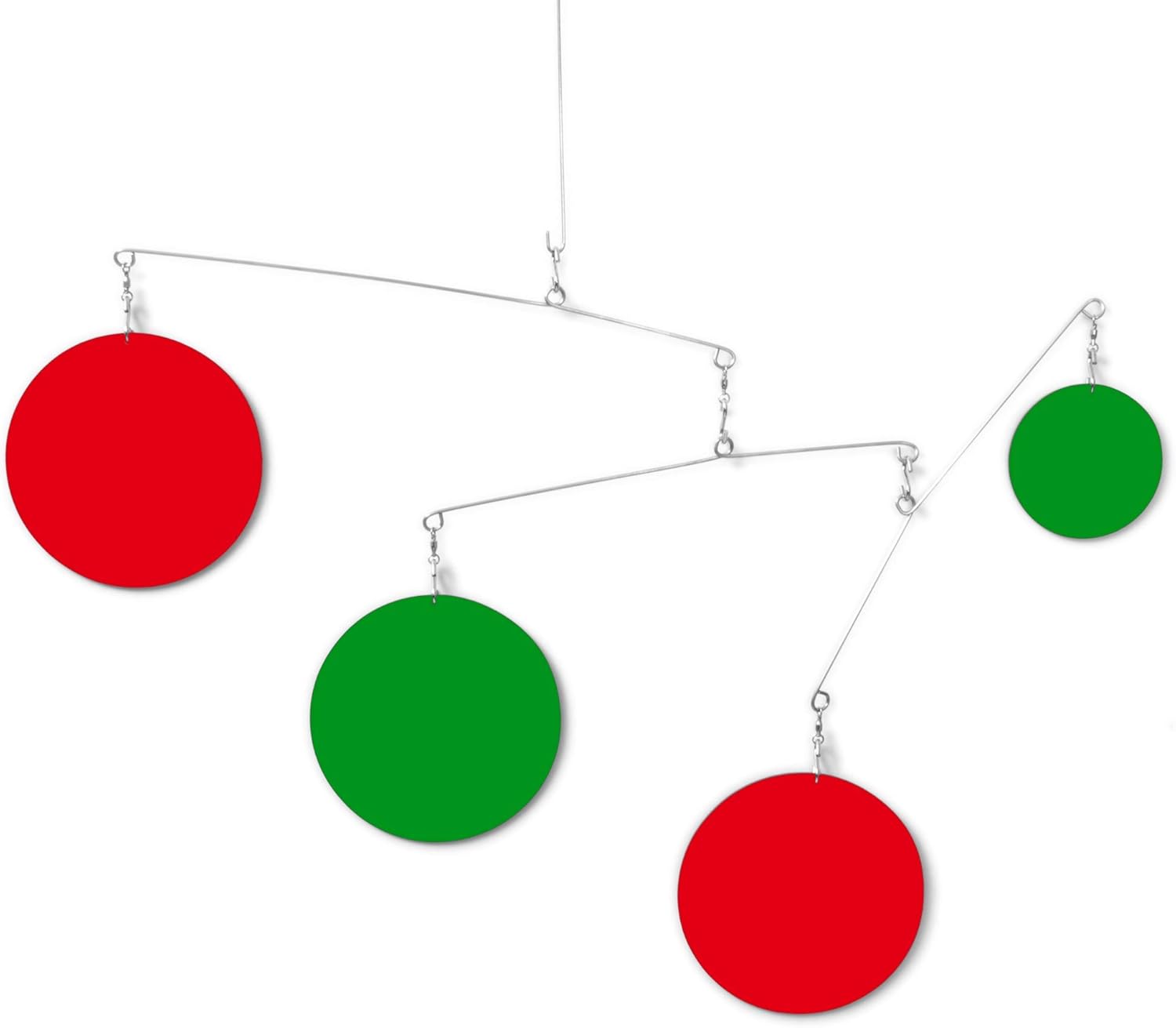 Mid Century Modern Christmas Mobile - Festive Red Green Holiday Decor