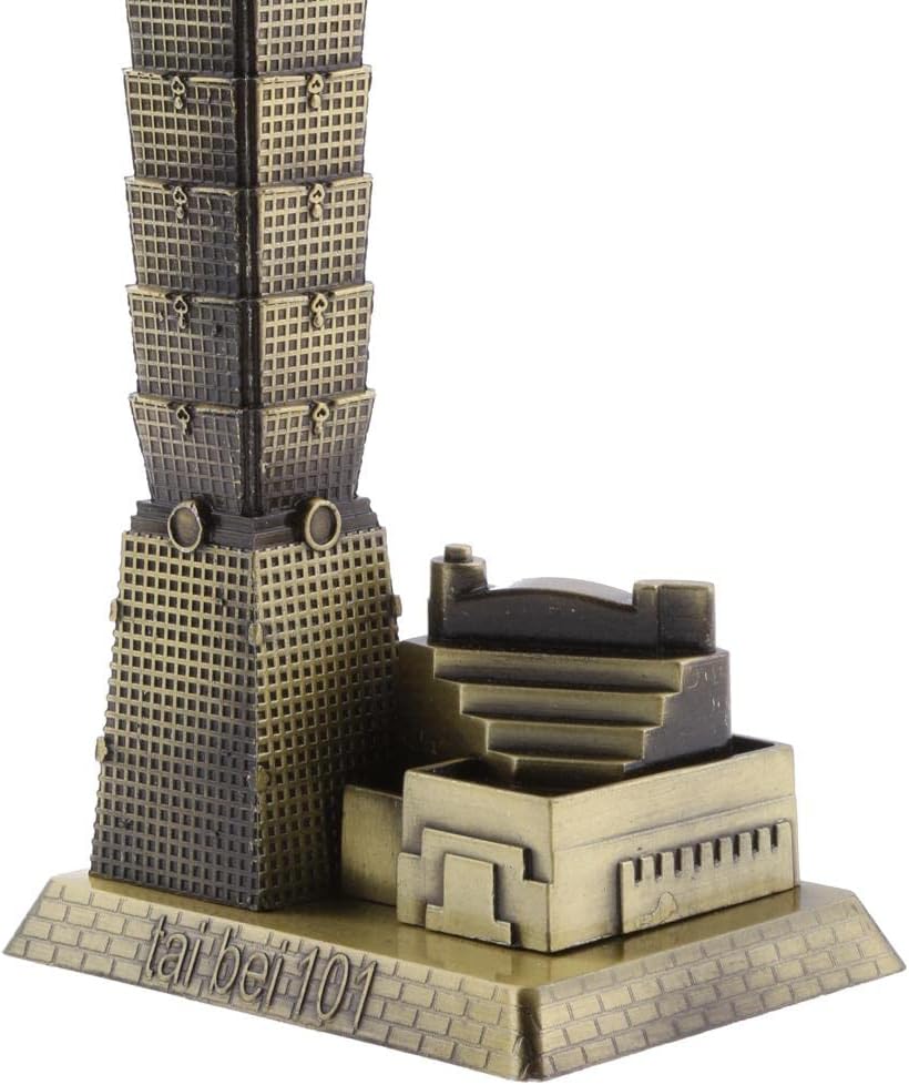 MERIGLARE Alloy Taipei 101 Tower Building Figurine Statue Home Office Decor Gift