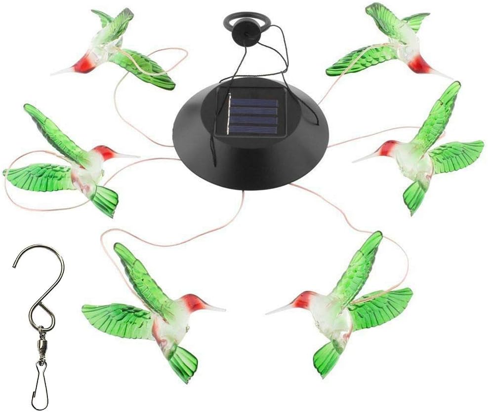 Changing Colors Solar Wind Chime Hummingbird Mobile Spinner Light Waterproof Outdoor Decor
