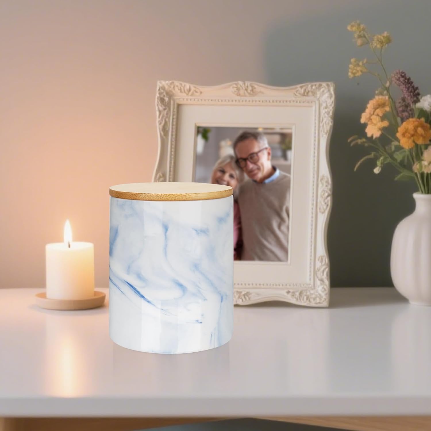 SOITIS Ceramic Urn for Human Ashes 413 Inch Memorial Keepsake