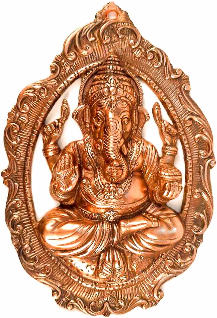 Apka Mart Lord Ganesha Wall Hanging - Copper 16 Inch