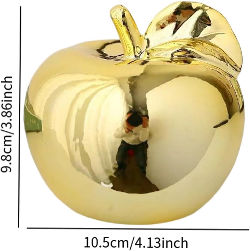 Fenteer Golden Fruit Sculpture Desktop Ceramic Statue