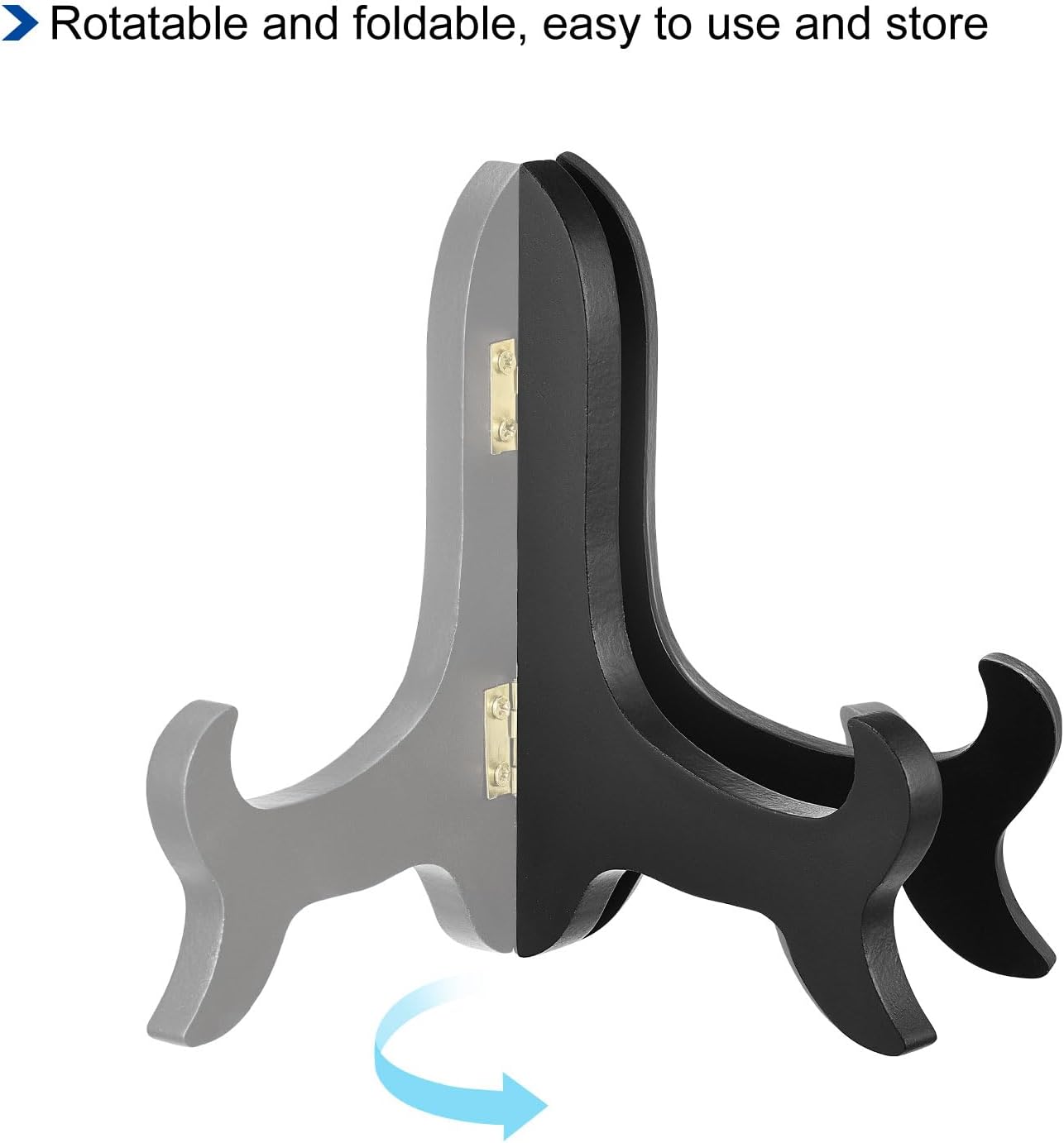 Uxcell 5 Inch Easel Plate Holder Black Folding Display Stand for Decorative Picture Frame