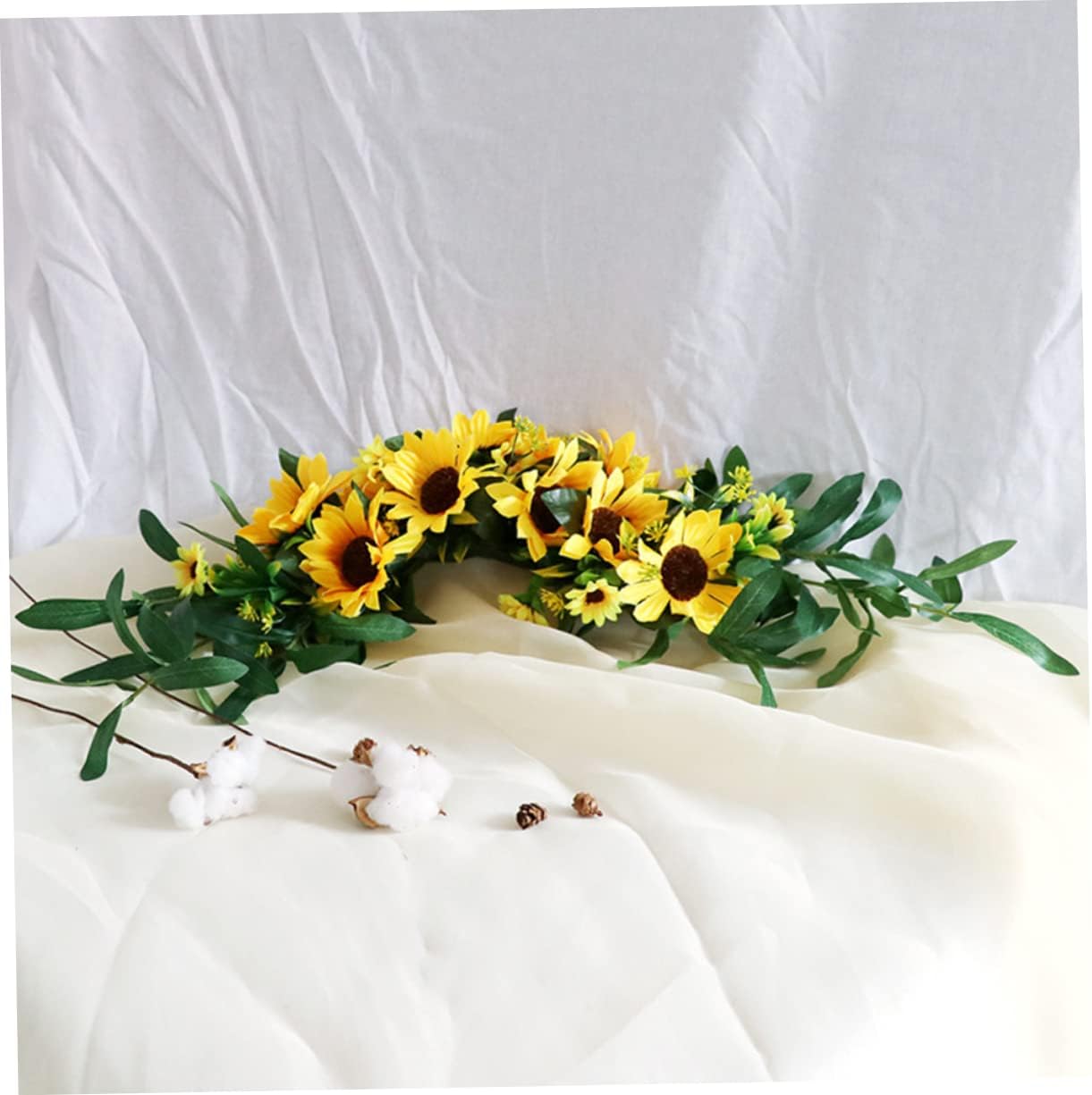 Artificial Sunflower Floral Swag for Wedding Backdrop and Home Decor
