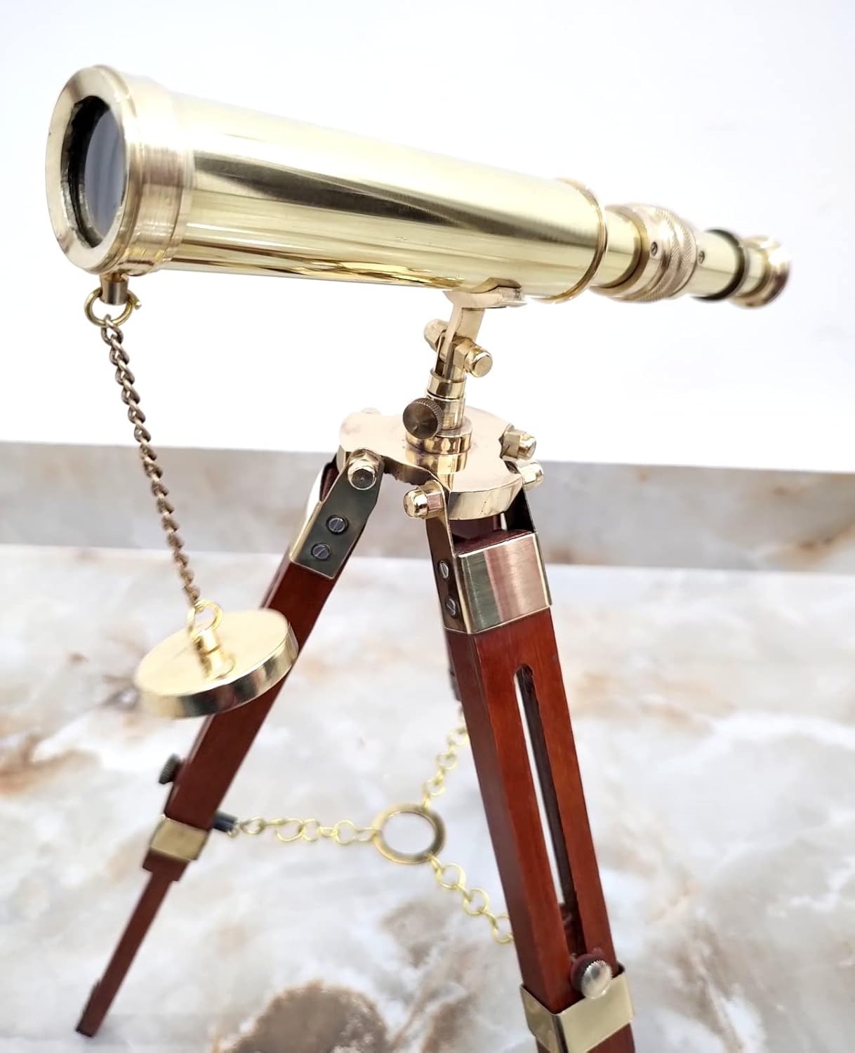 Vimal Nautical Brass Telescope with Wooden Tripod Stand