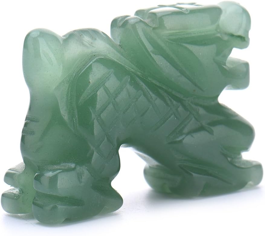 AITELEI 2-Inch Carved Aventurine Dragon Ornament Figurine