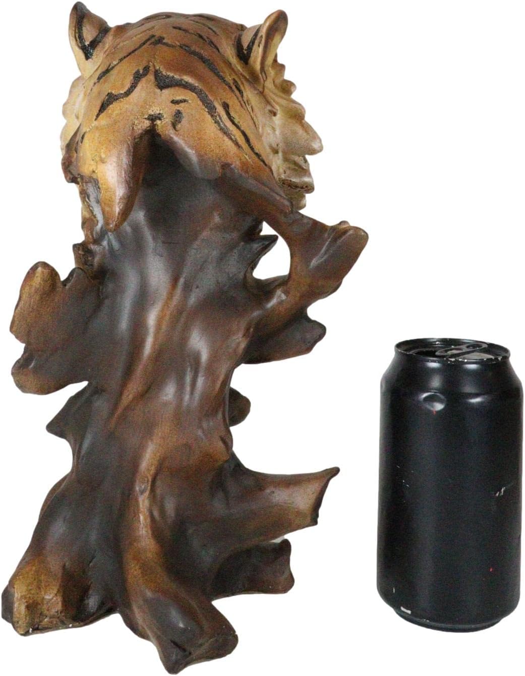 Ebros Gift Faux Wood Bengal Tiger Bust Statue 11 Inch Tall Decorative Figurine