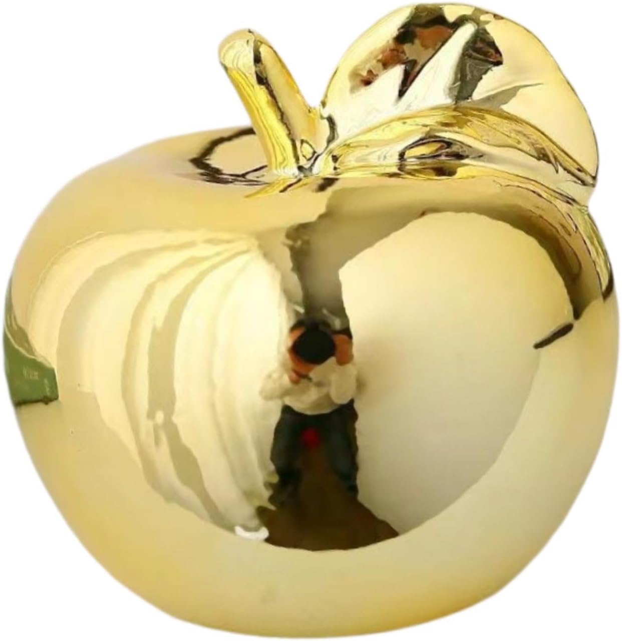 Fenteer Golden Fruit Sculpture Desktop Ceramic Statue