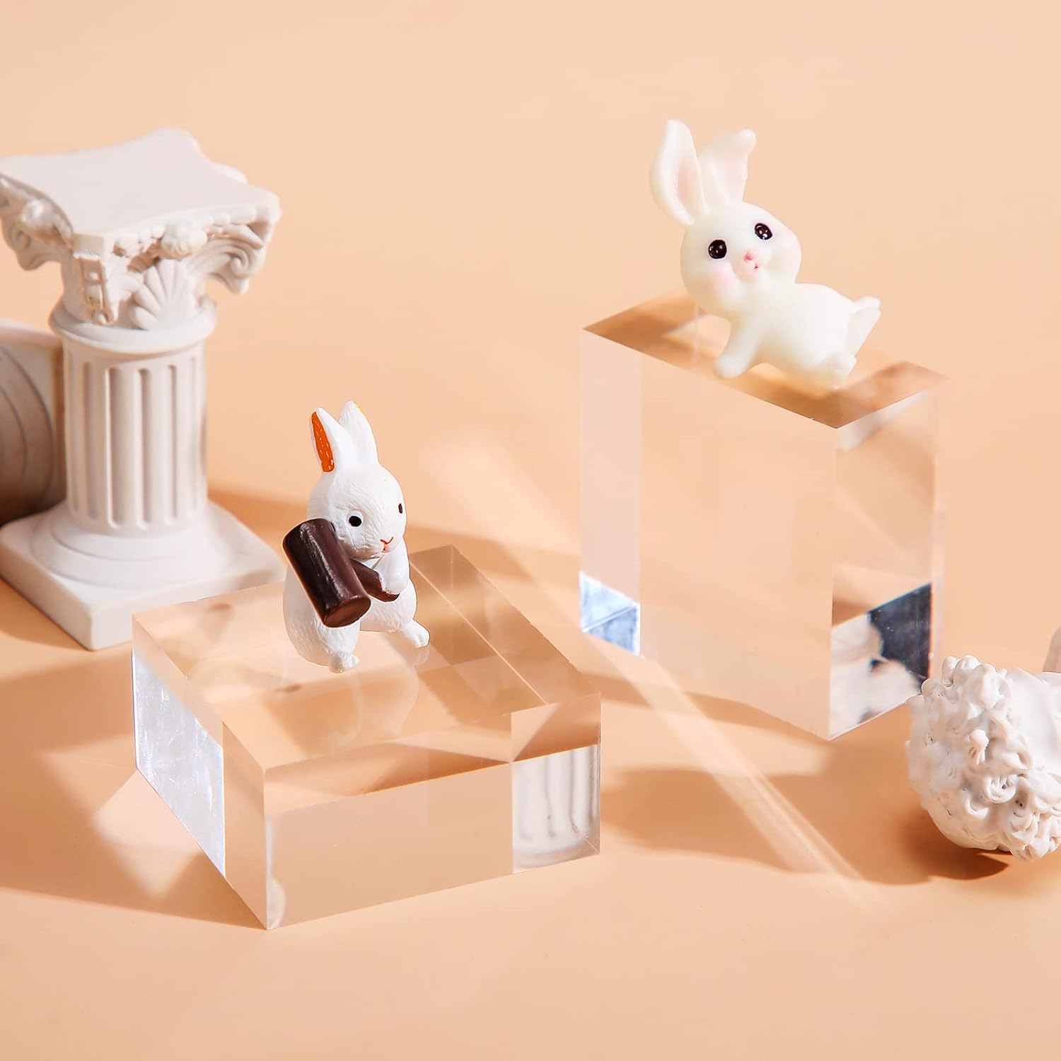 Clear Acrylic Display Blocks Jewelry Showcase Stand