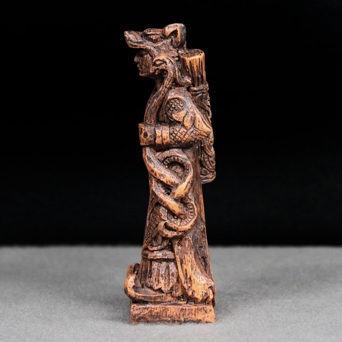 Dryad Design Skadi Statue - Norse Goddess Winter Figurine 4 Inch Tall Wood Finish