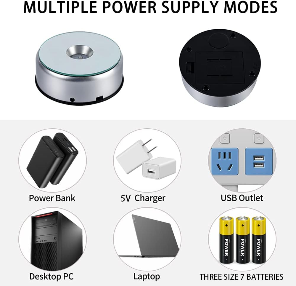 Colorful Cup Display Turner Spinner Light Stand with USB Power