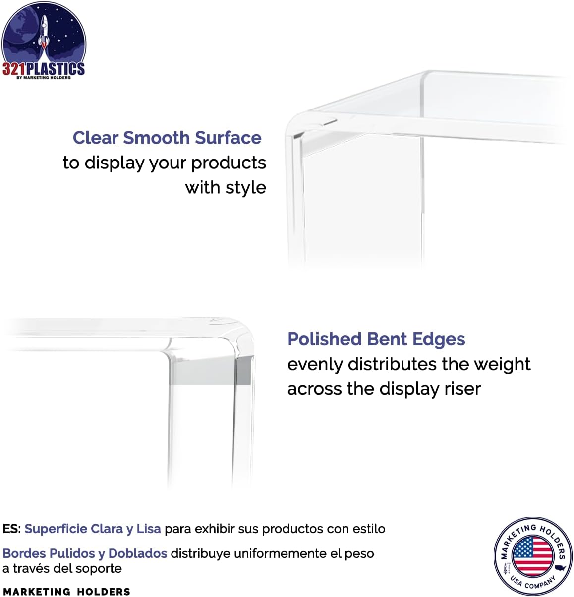 Clear Acrylic Riser Display Table 3 Inch Square for Merchandise