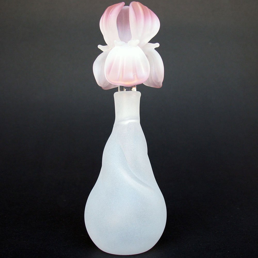 Iris Perfume Bottle Hand Blown Glass Decor