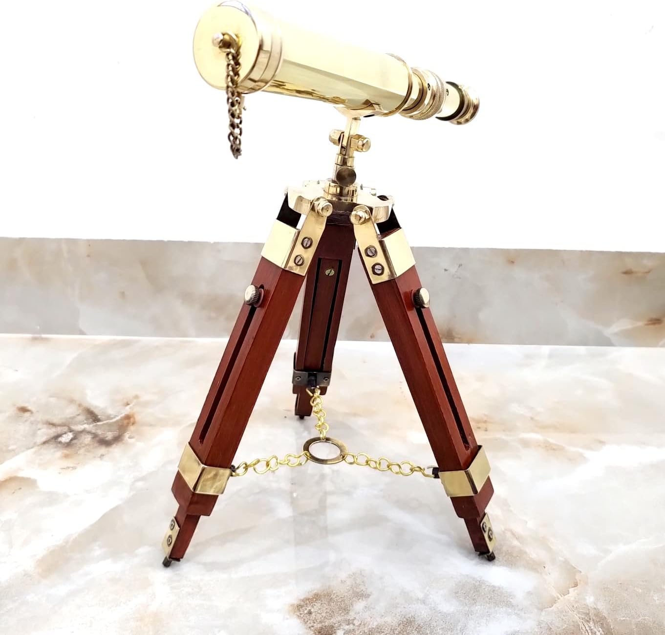 Vimal Nautical Brass Telescope with Wooden Tripod Stand