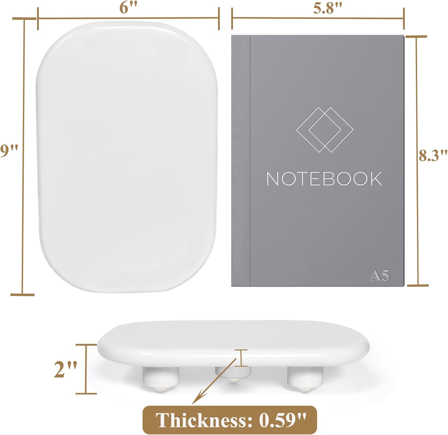 Sopicoz 9 Inch White Wooden Display Riser Stand