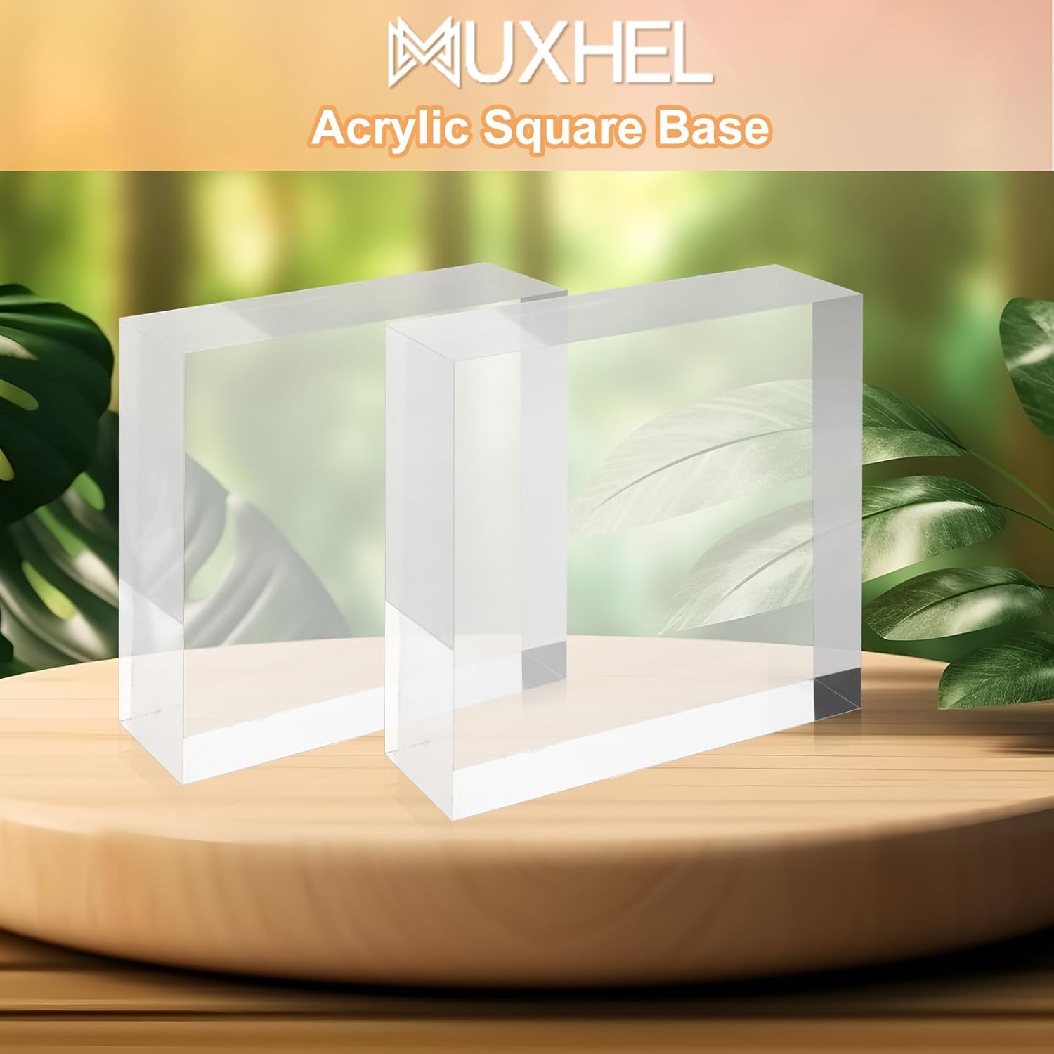 6 Pcs Clear Acrylic Display Blocks 3x3x1 Inch
