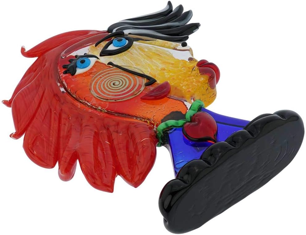 GlassOfVenice Murano Glass Picasso Head of a Woman with Red Hair 1