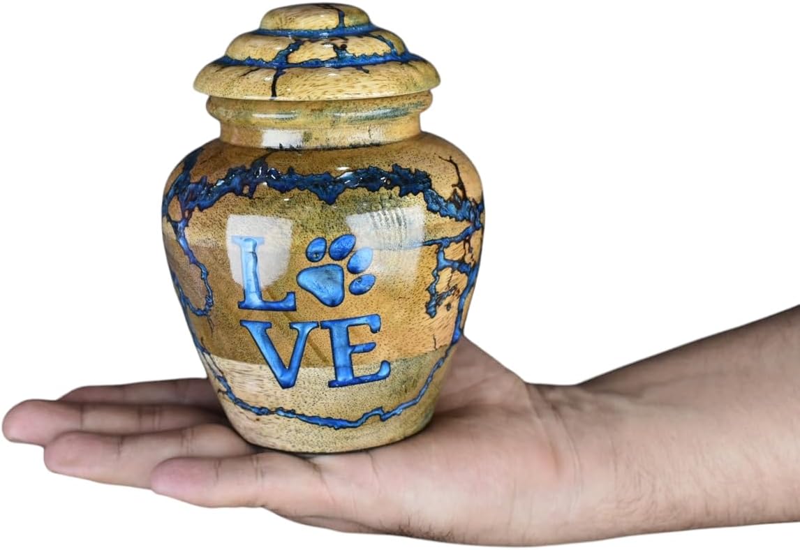Merit Wooden Cremation Urn for Pets Decorative Dog Ashes Urn