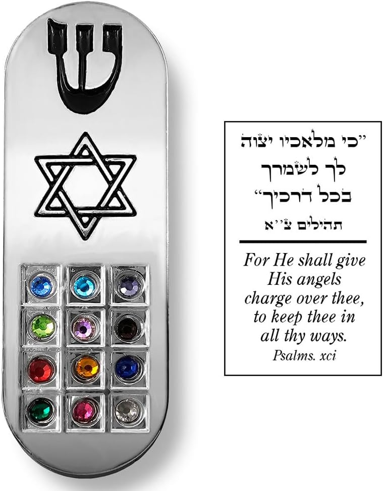 Protection Car Mezuzah with Prayer Scroll and Star of David Judaica Gift