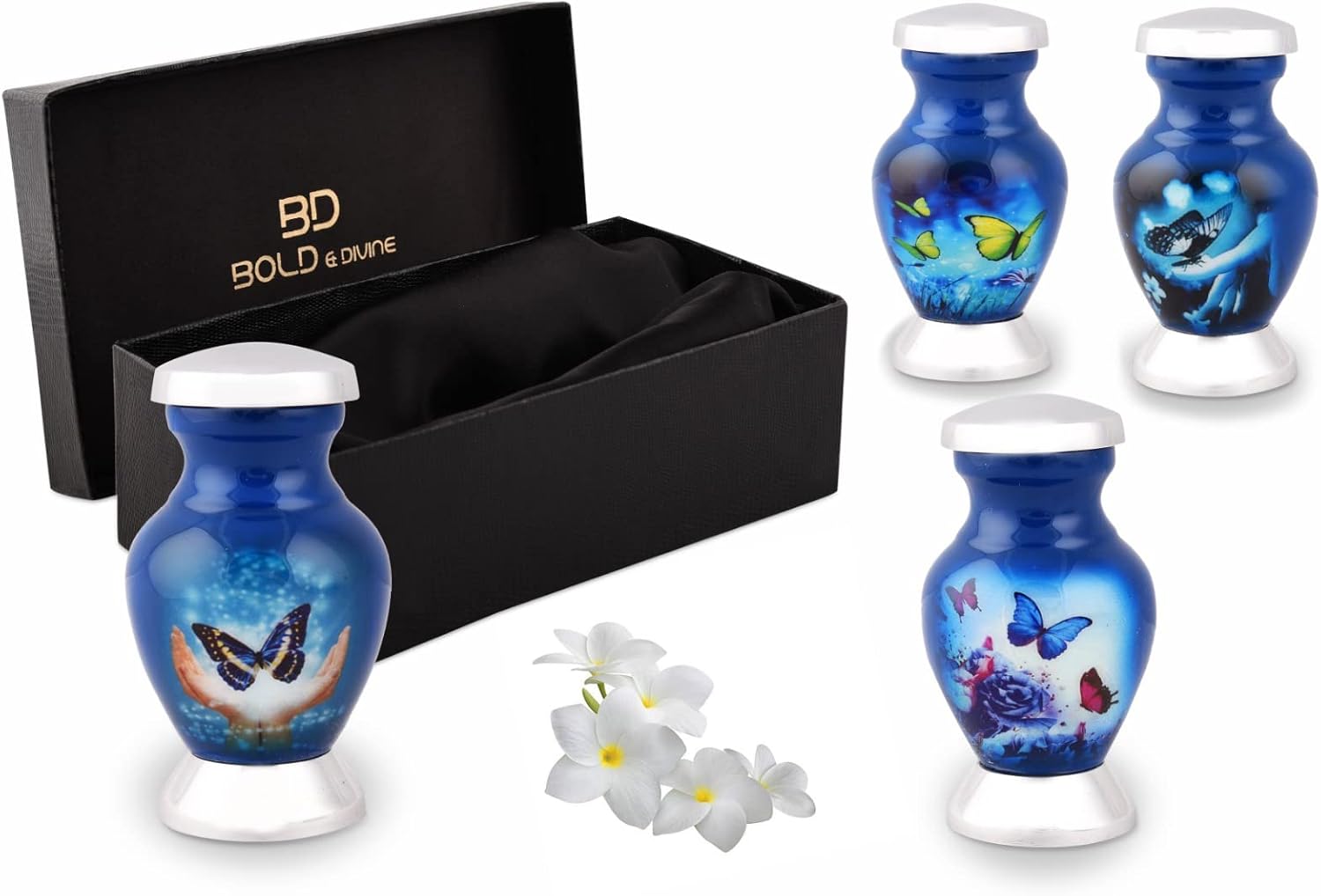 Bold Divine Butterfly Cremation Urns Set of 4
