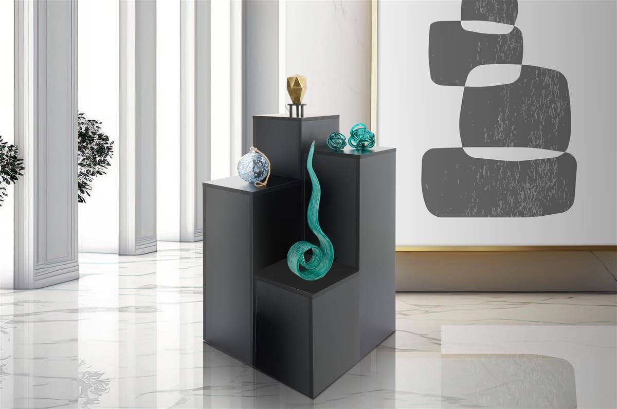 30 Inch Tall Floor Standing Pedestal Stand with 125 Inch Square Top Black