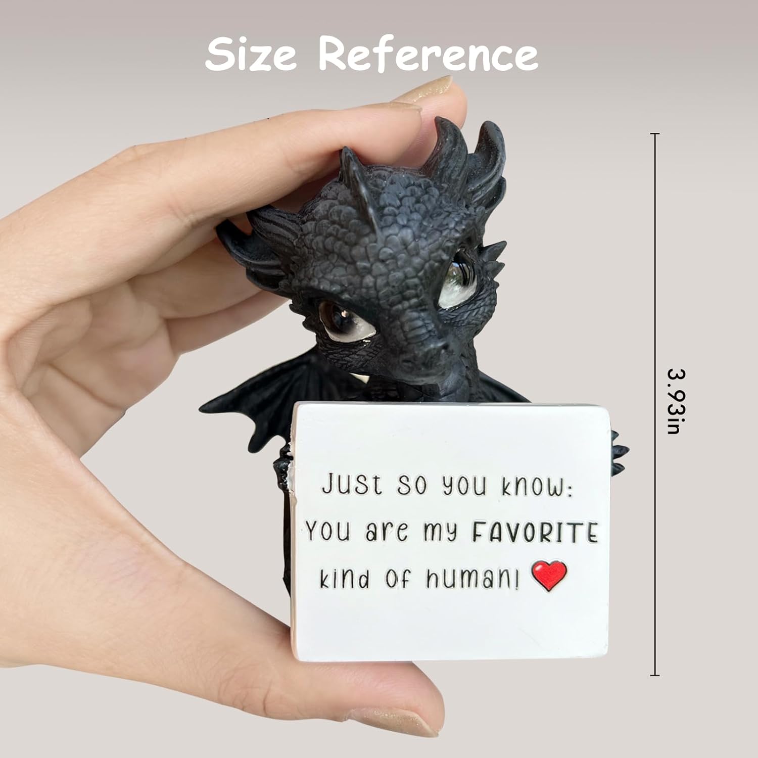 Dragon Figurine - Fantasy Decor Statue with Message Sticker