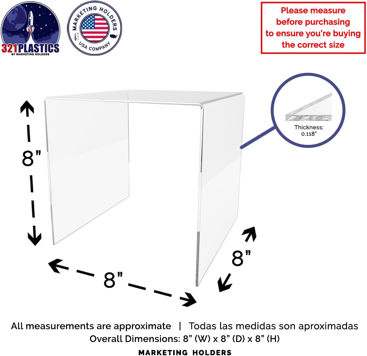 Marketing Holders 2 Pack Clear Acrylic Display Riser Stand