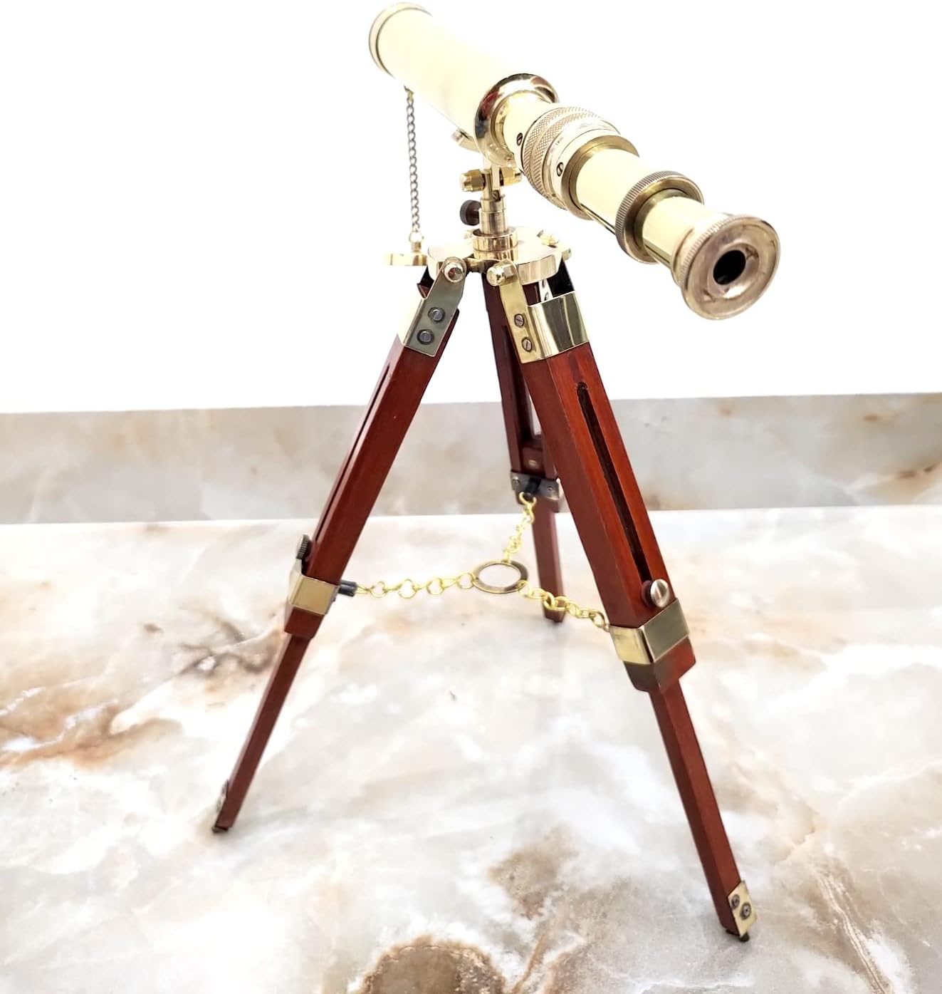 Vimal Nautical Brass Telescope with Wooden Tripod Stand
