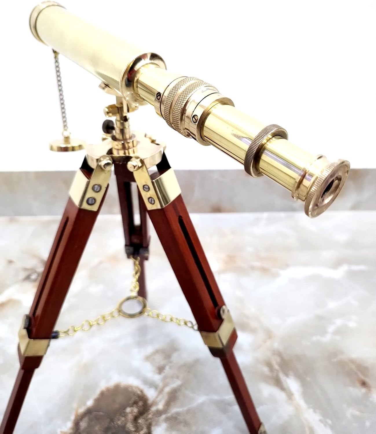Vimal Nautical Brass Telescope with Wooden Tripod Stand