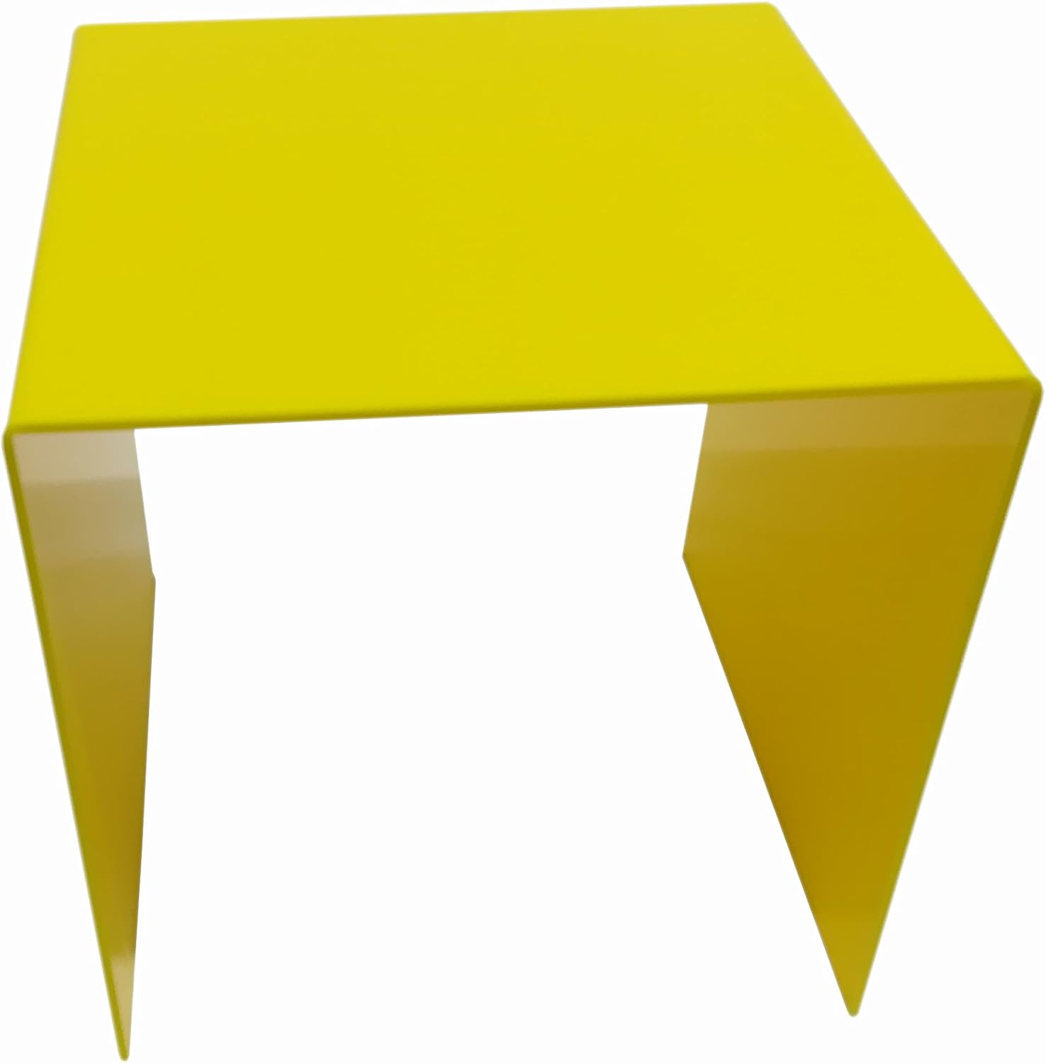 Yellow Acrylic 3-Sided Display Riser 3 Inch Cube