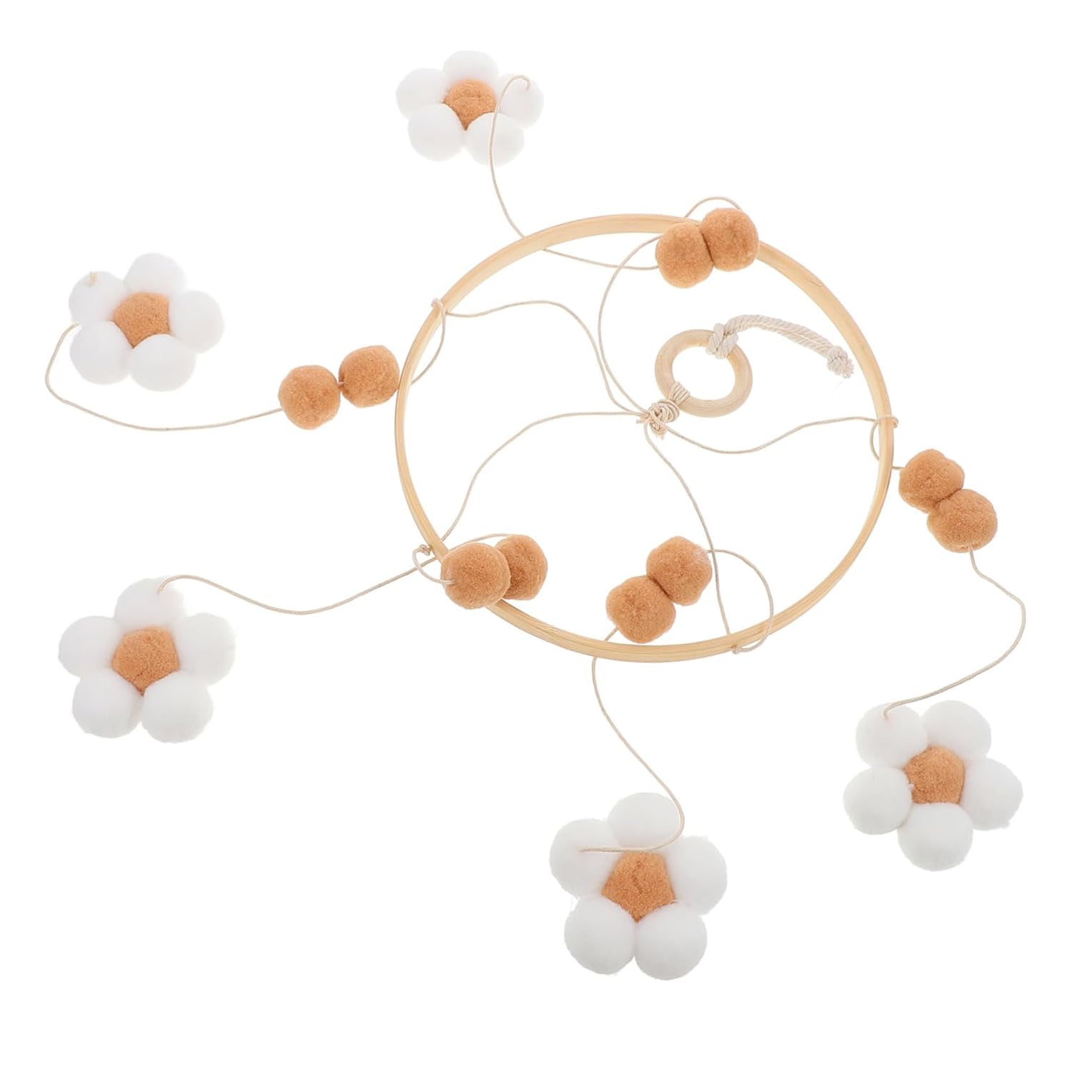 Boho Flower Mobile for Nursery Crib Bassinet Decor
