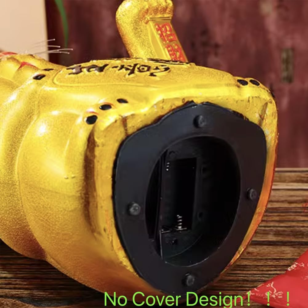 Fancy Pumpkin 9 Inch Waving Lucky Fortune Cat Maneki Neko Porcelain Figurine